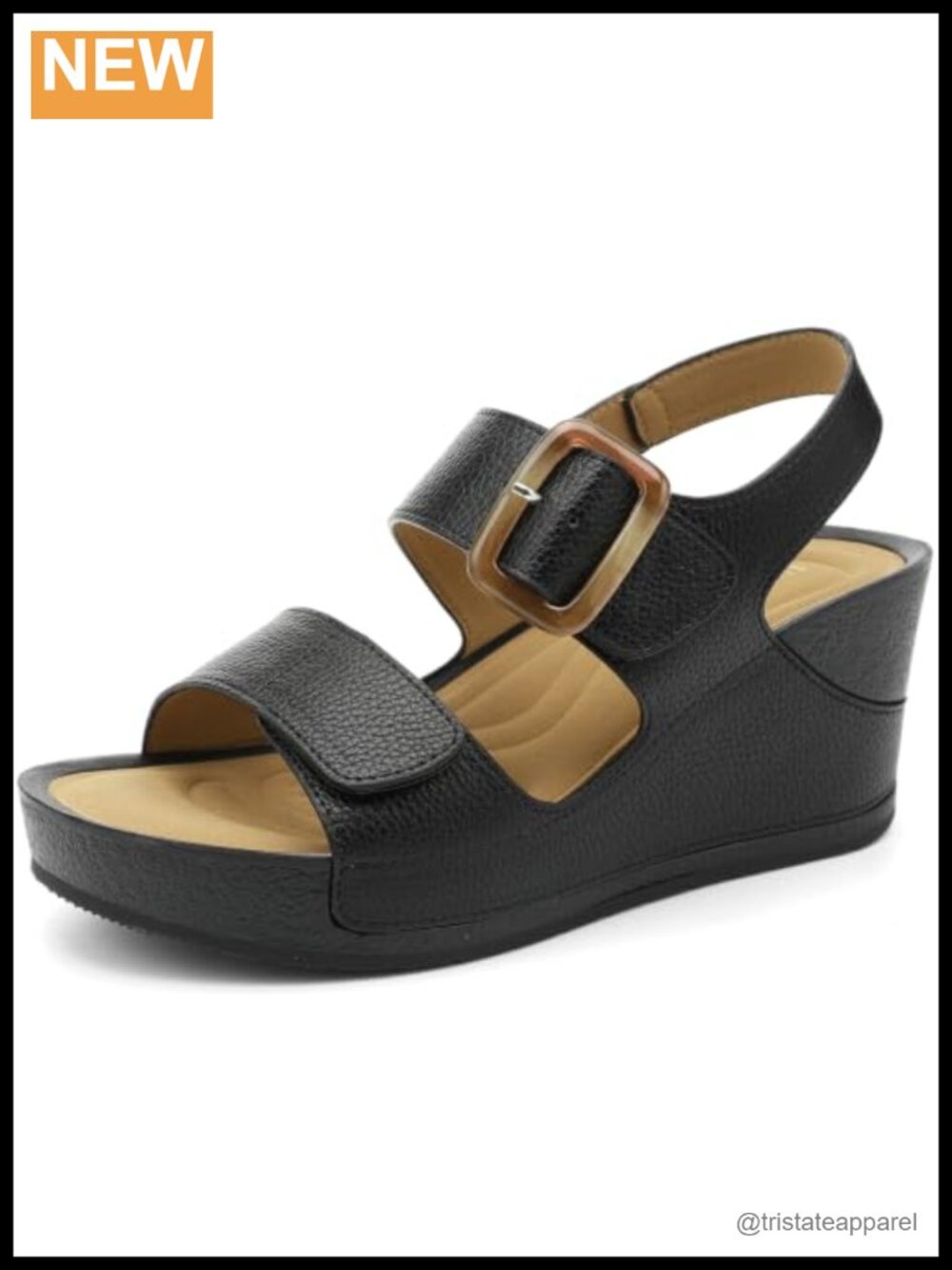 UBFEN Womens Platform Wedge Sandals Comfortable Adjustable Ankle Strap 2.76
